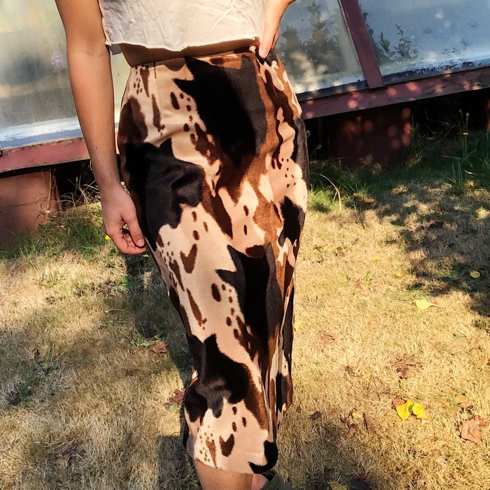 Cow Print Skirt